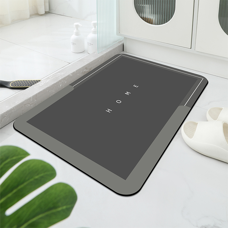 Bamboo Bath Mat - พรมปูพื้นห้องน้ํา,โคลน Diatomaceous นุ่ม,พรมดูดซับแห้งเร็ว,แผ่นกันลื่น Diatomaceous Earth,พรมประตู