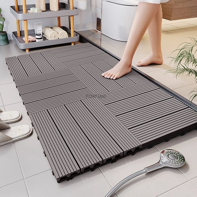 แผ่นรองพื้นไม้จำลองแบบเชื่อมต่ - Bamboo Bath Mat บทวิจารณ์และราคา